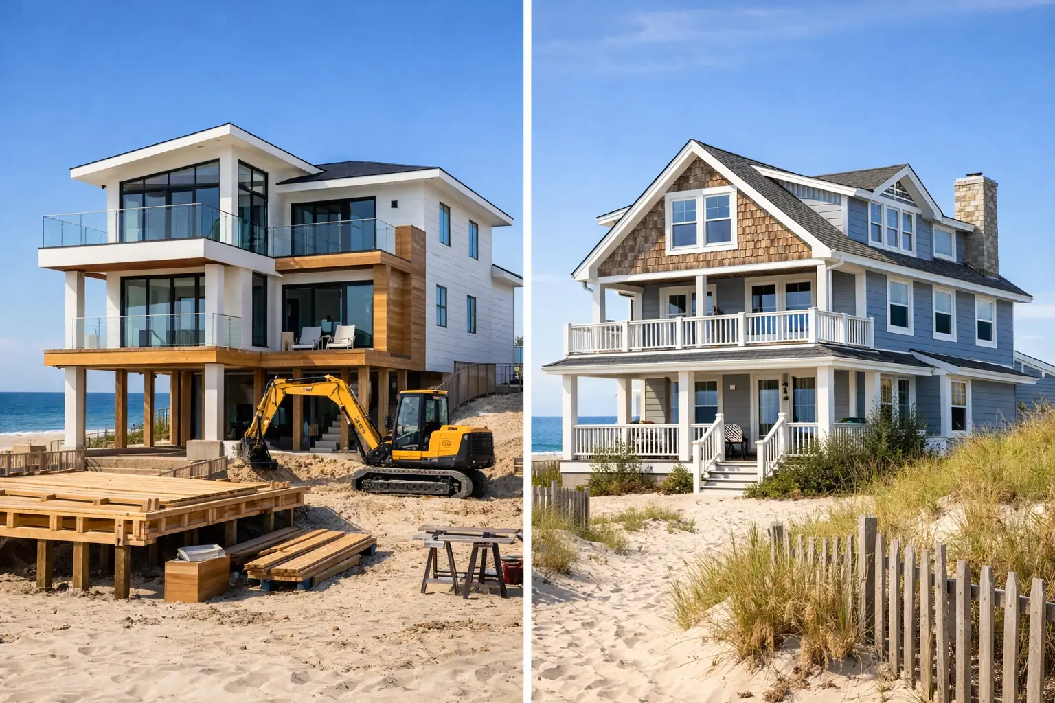 New Construction vs Renovated Beach Home